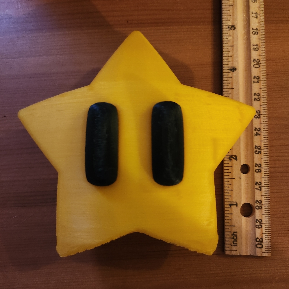 5" 3D Printed Yellow Star (Super Mario)